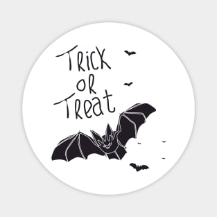 monochrome cute bat silhouette for halloween Magnet